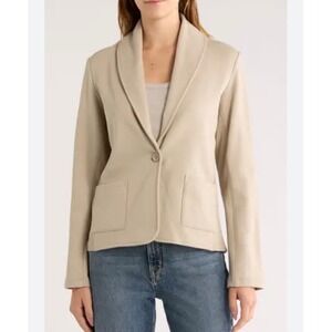 Standard James Perse Taupe Cotton French Terry Shawl Collar Blazer Size 4